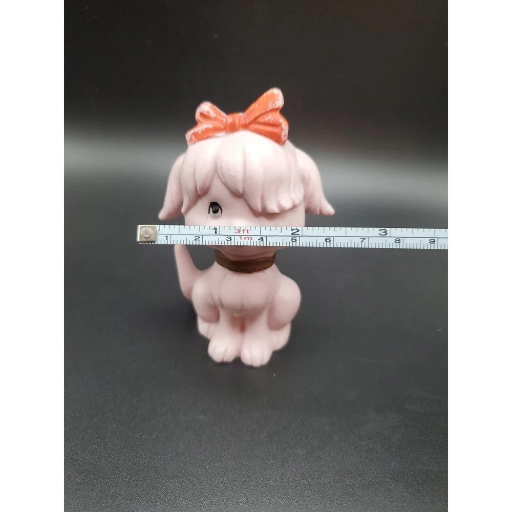 Vintage‎ Kelvin's Dog With Hair Bow Pink Figurine